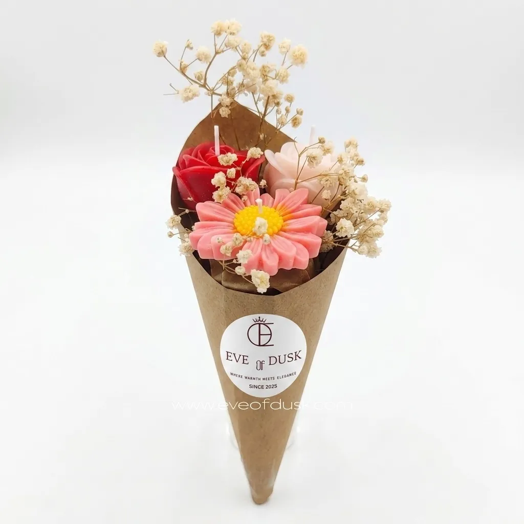 [b_0001] Flower Bouquet Candle (Night Queen)