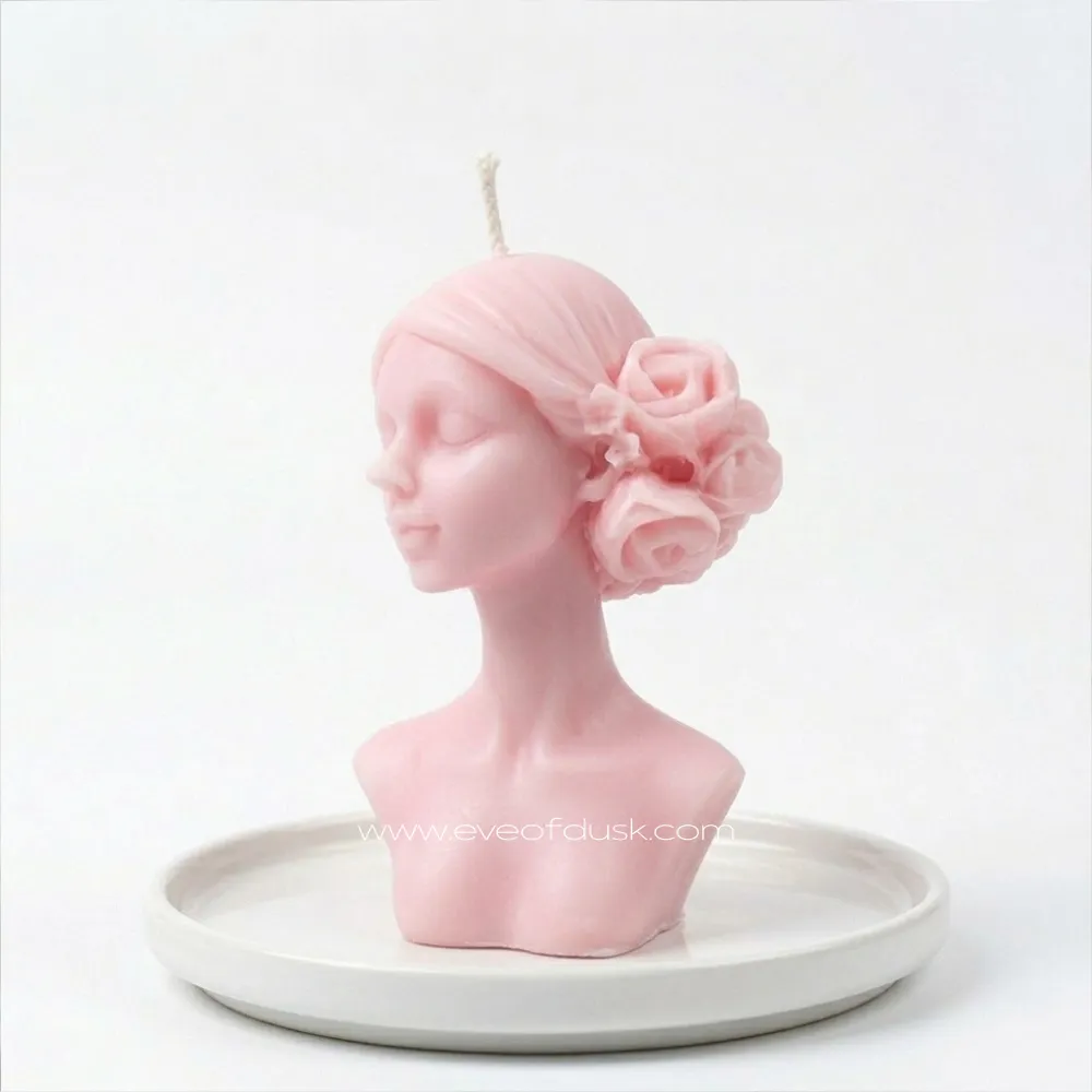 [mc_0012] Luna Bloom Candle (Rose)