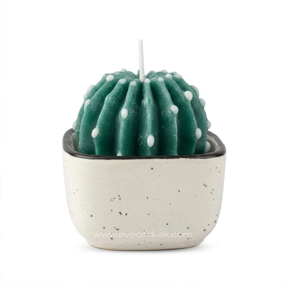 [swc_0001] Round Cactus Pot Candle (Lemon Grass)