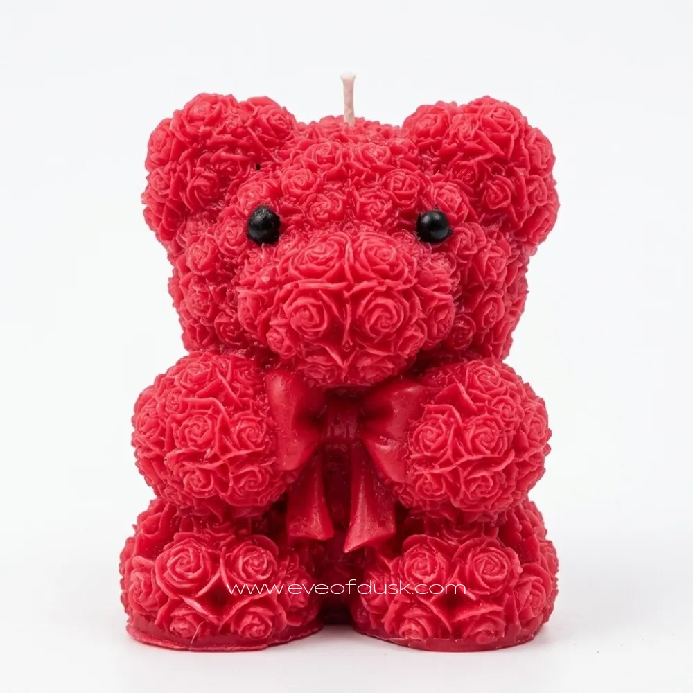 [mc_0034] Rose Teddy Candle (Rose)
